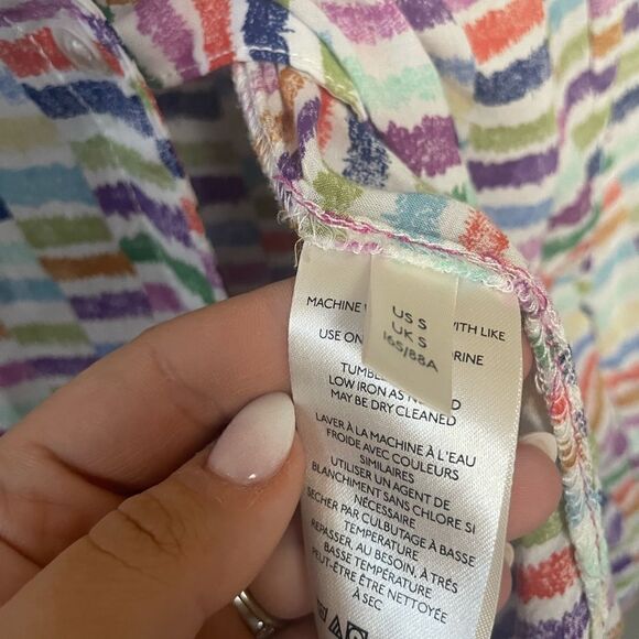 Pilcro by Anthropologie Rainbow Brushstroke Button-Down Blouse | Size S - Picture 6 of 6